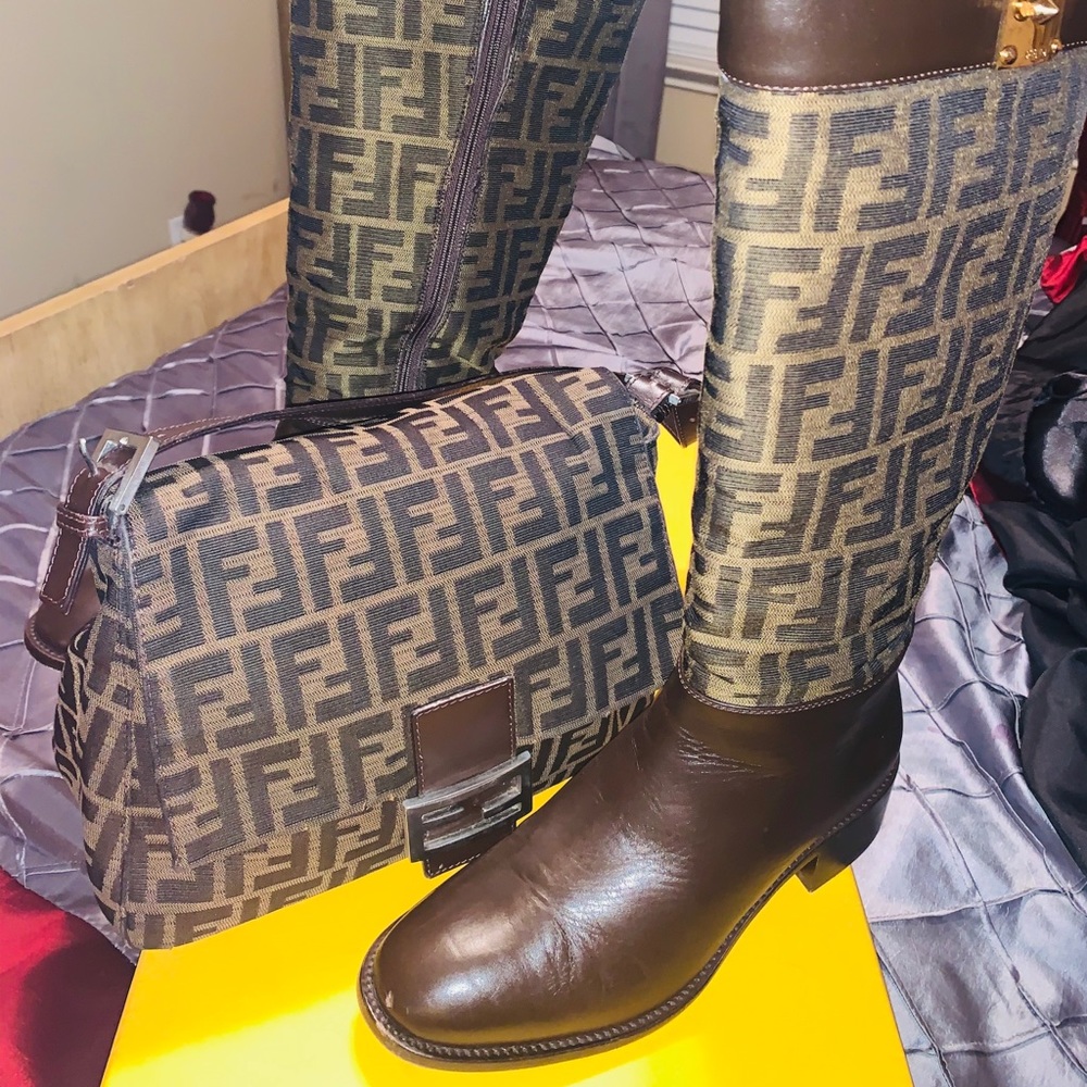 Authentic FENDI ZUCCA boots